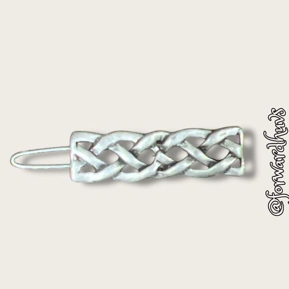 Bundle Sale 3 for $15 | Handmade Silver Tone Barrette | Elegant Braided Design - Picture 1 of 8